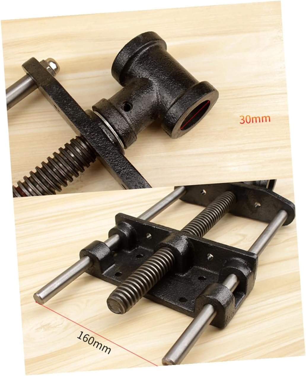 Mipcase Woodworking Table Clamp 7-inch Lightweight Bench Clamp with Connecting Rod Woodworking Table Guide Rod for DIY Carpentry