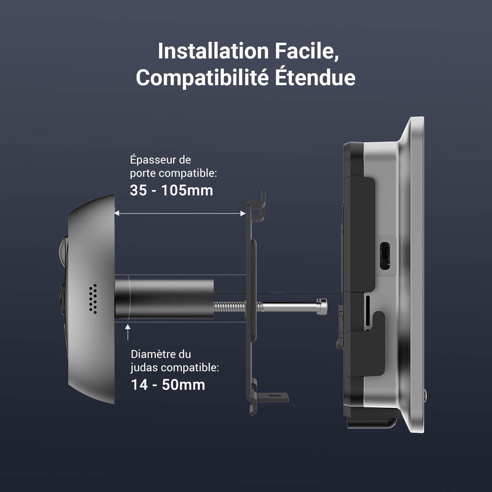 EZVIZ EP4 Argent Visiophone Connecté Interphone Vidéo 4K Écran Tactile 5,5 Reconnaissance Faciale IA Batterie 7100mAh