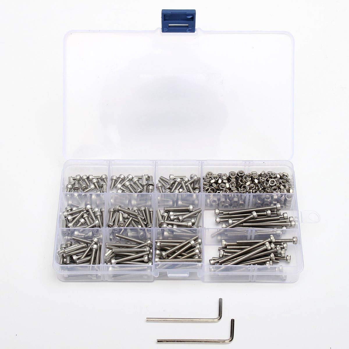 ChaRLes Suleiman™ M3Ss2 M3 442Pcs En Acier Inoxydable Allen Boulon Écrou Hex Socket Bouchon Vis Assortiment Kit