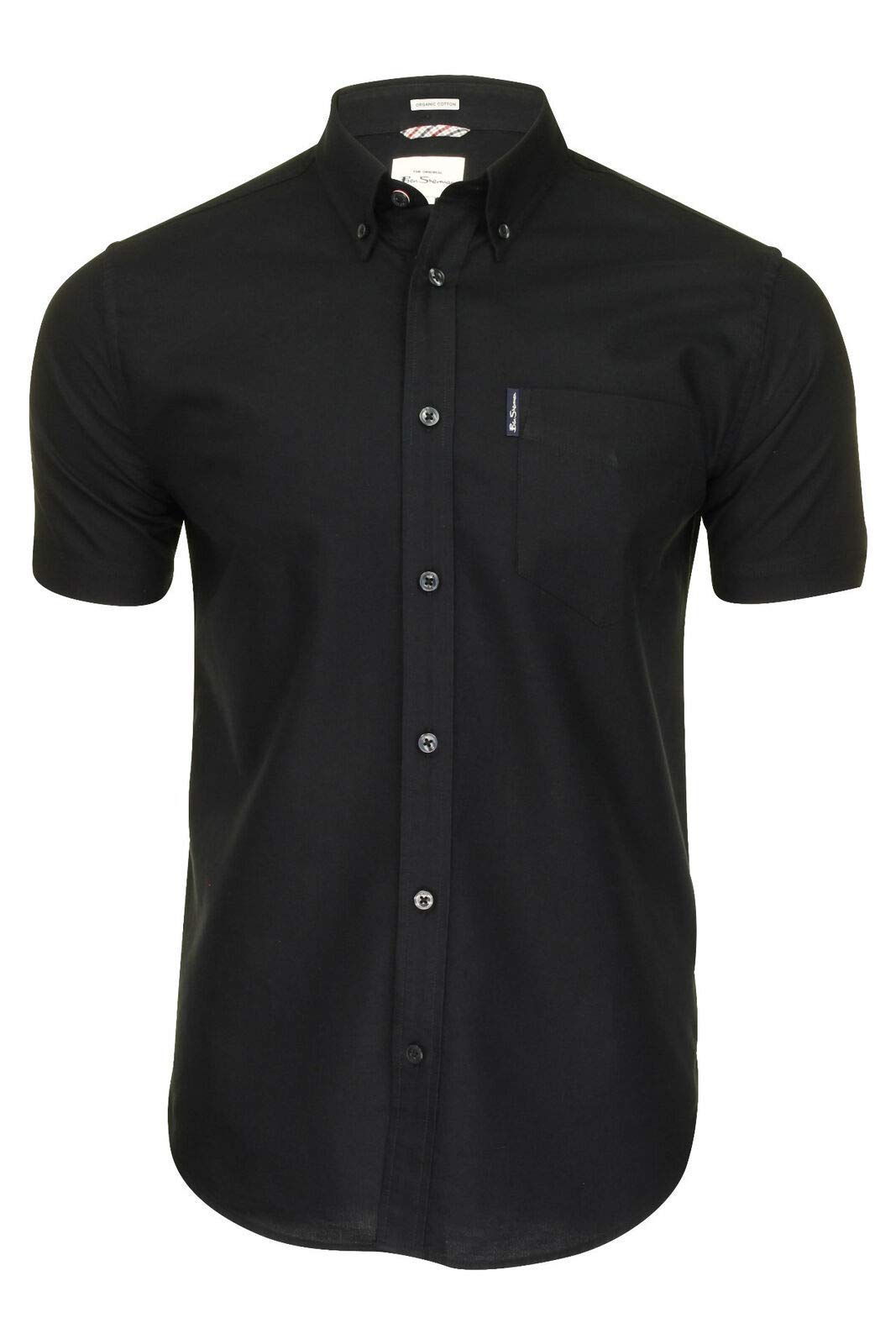 Ben Sherman Mens Short Sleeve Button Down Oxford Shirt 65095 - Black