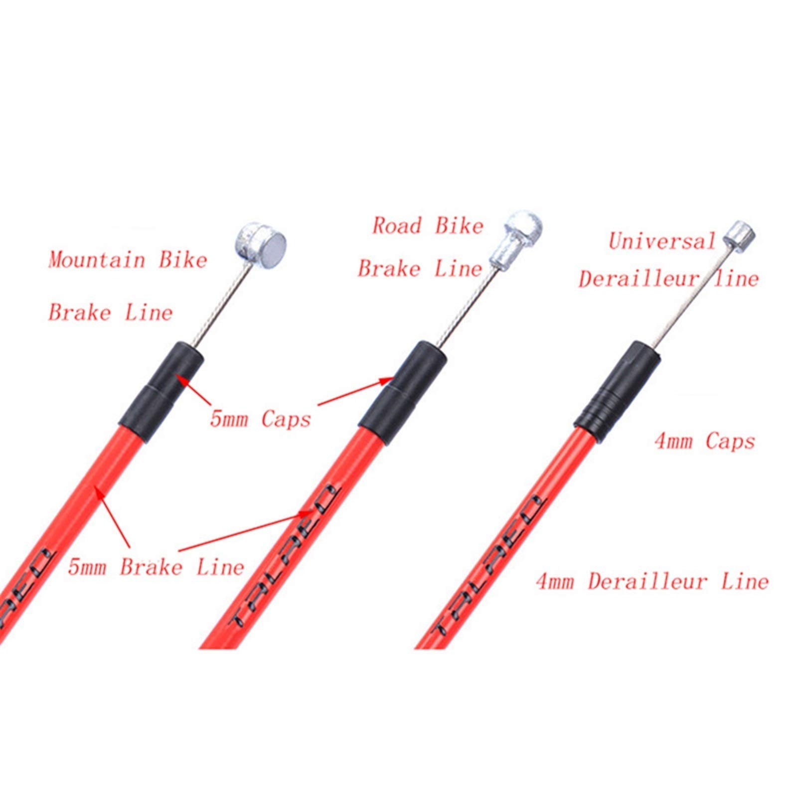 Chooee Universal-Fahrradbremskabel-Set – Für MTB & Rennrad, In Rot