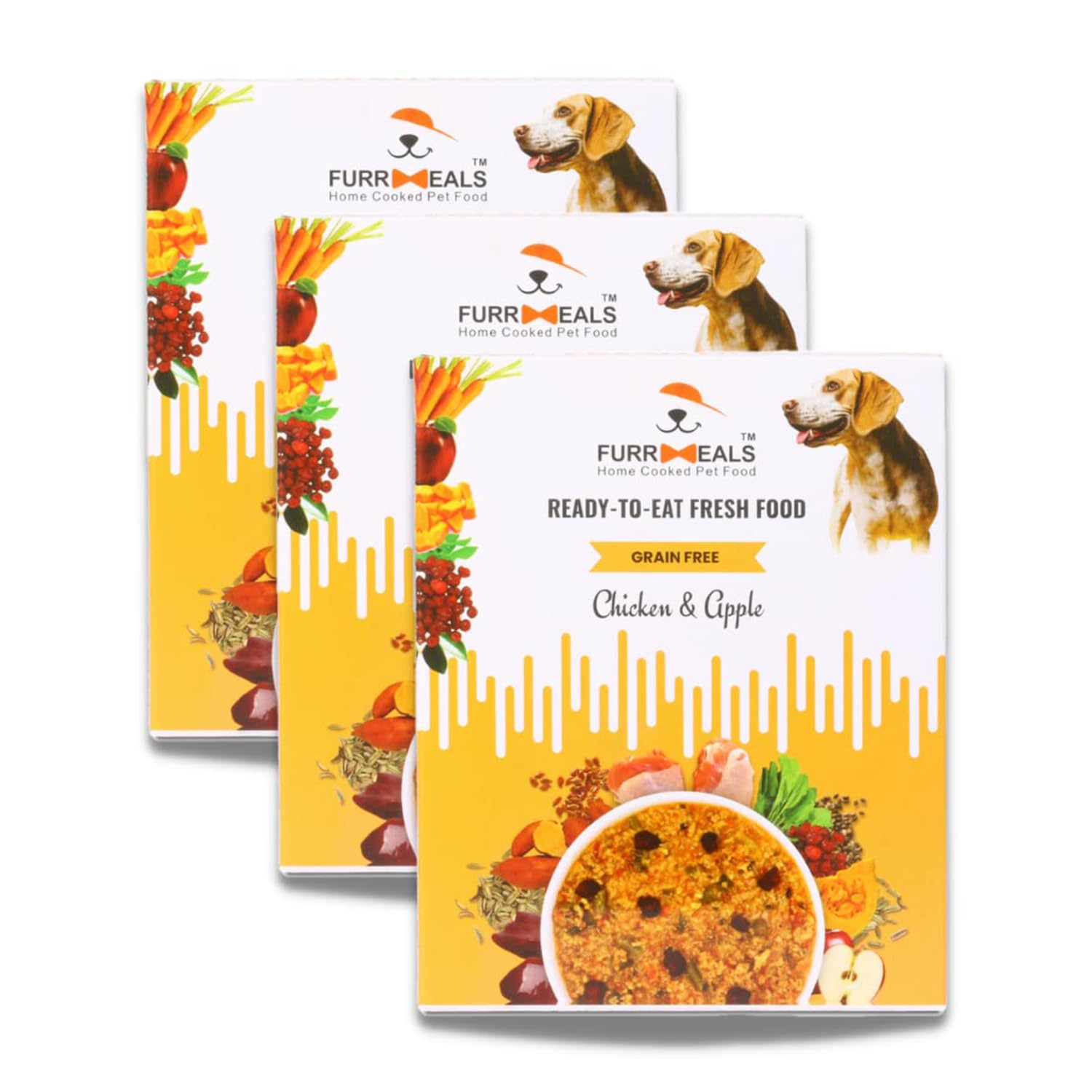 FurrMeals Wet Dog Food | Chicken and Apple | Grain Free | Pack of 3 x 200g | All Bread | Gluten Free | Preservative Free | Ready-to-Eat Fresh Dog Food (B09QD19N2H) Amazon Price History, Amazon Price Tracker