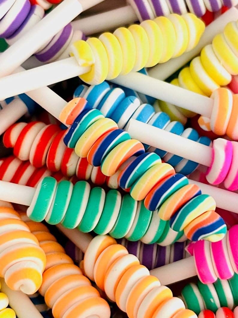 Rudra Home Decor Assorted Fake Mini Spiral Lollipop Decorative Craft Accessories for DIY Craft Embellishments & Decorative Displays 10pcs 2
