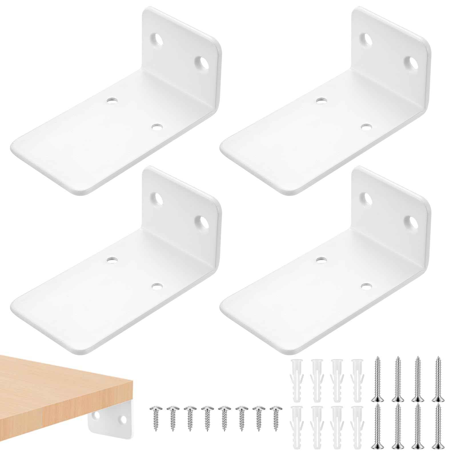 4 Pcs Floating Shelf Brackets, Scaffold Board Shelf Brackets & Supports