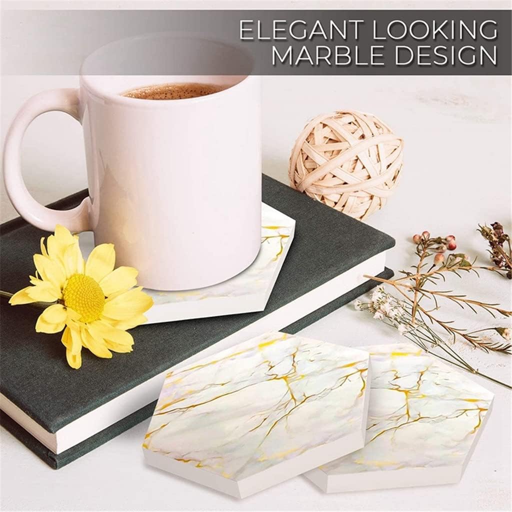 16 Pcs Coasters for Drinks Absorbent with Holder Marble Ceramic Coaster Set Super Hot and Cold Drink