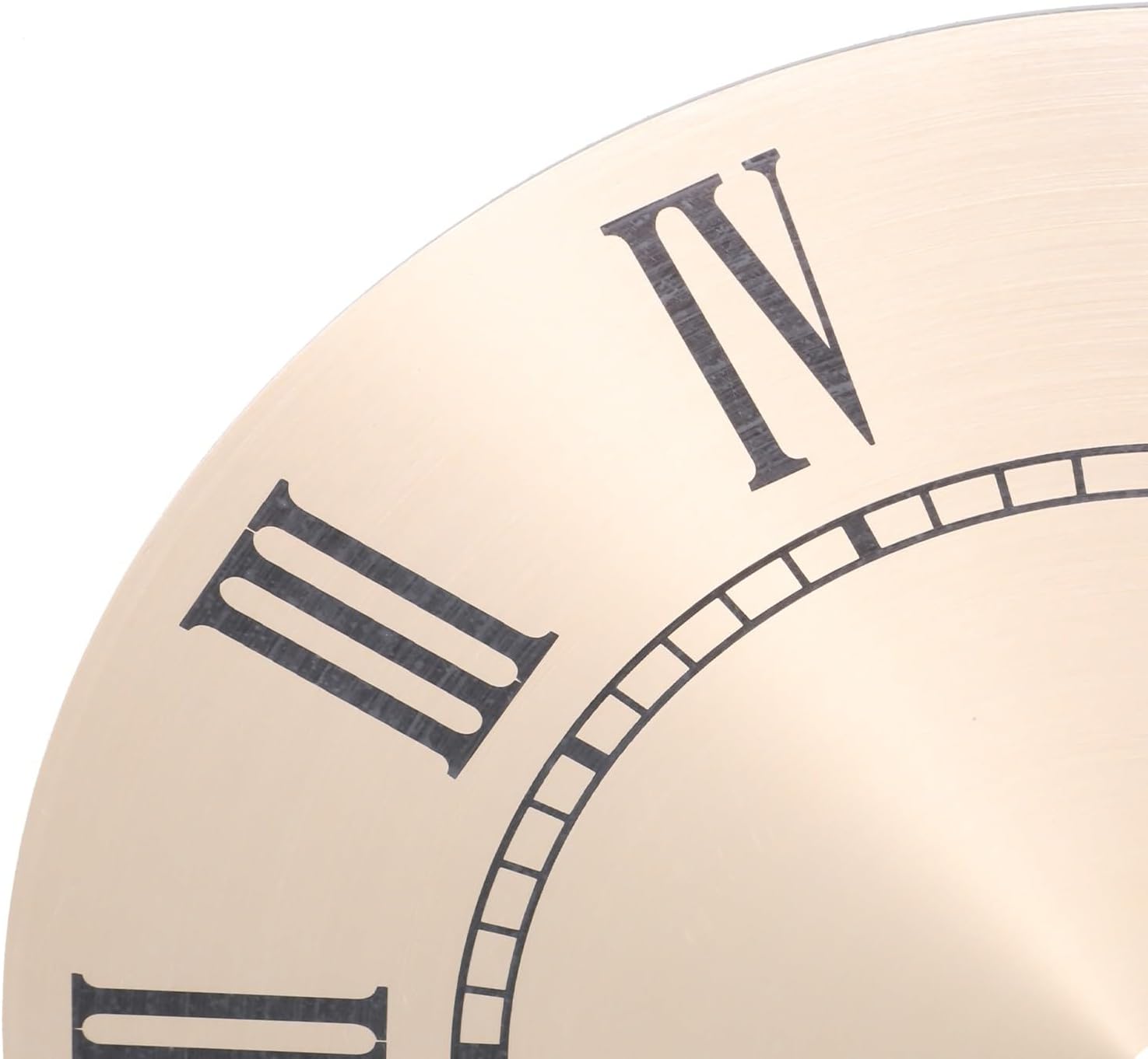 9.5 Inch Aluminum Wall Clock Dial Face Replacement, 243mm Gold Metal Quartz Movement Insert with Roman Numerals, Flat Profile DIY Repair Part for Home Living Room Decor