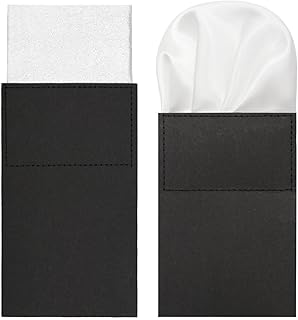 Prefolded Pocket Squares for Men Solid Color Pre-folded Mens Handkerchief Suit Pocket Square for Business Wedding