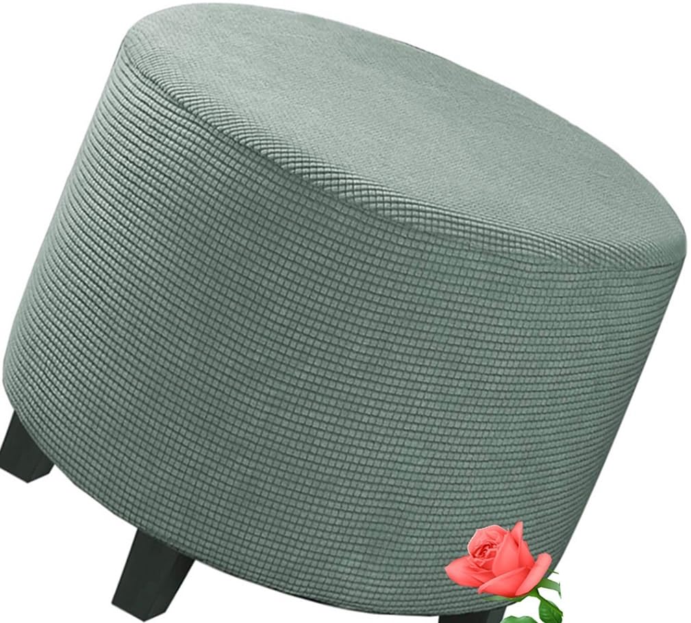 MeRcri Stretch Ottoman Slipcovers Round Ottoman Covers Removable Footstool Covers Storage Ottoman Protect Covers for Living Room, Machine Washable (Color : 004, Size : 75 cm)