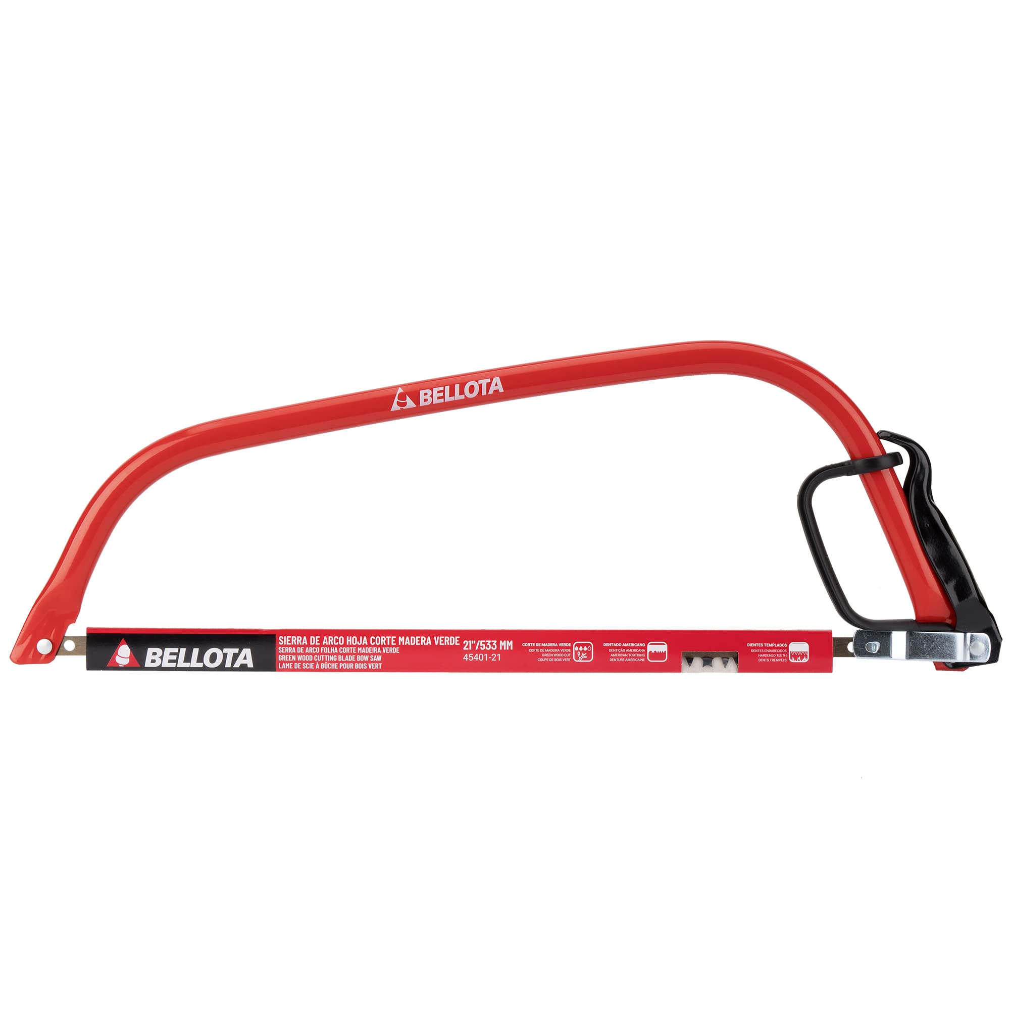 Bellota 4540121 - Sierra de arco dentado americano para corte de madera verde