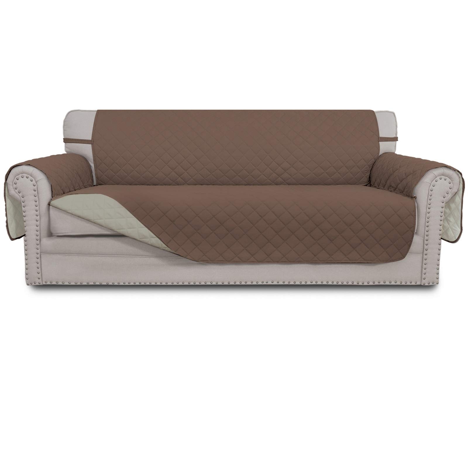Easy-Going Reversible Couch Cover, 4 Seater Sofa, Brown/Beige