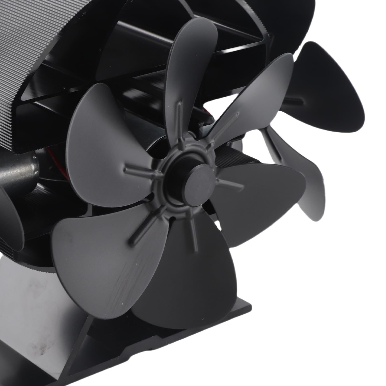 Agatige Ventilatore Oscillante per Stufa a Legna, Ventilatore per Stufa Alimentato a Calore 3 Teste 18 Lame Ventola per Camino Soffiante in Alluminio da 270 Gradi con Maniglia di