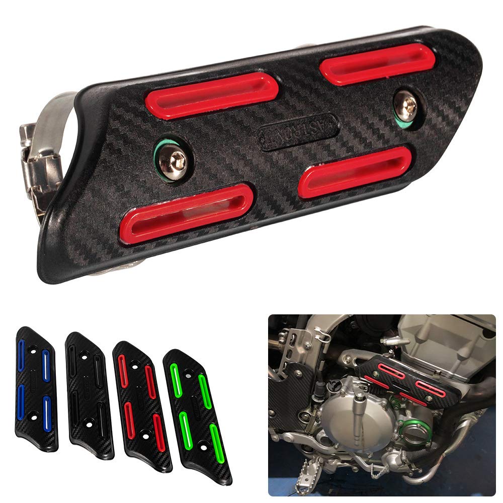 Motocross Exhaust Heat Shield Header Pipe Straight Section Protective Cover for Dirt Bike ATV for KXF250/450 CRF250/450 SXF250/350/450/500 (Red)