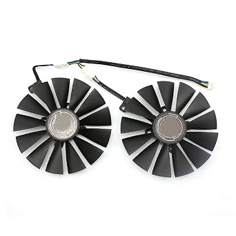 Durable Graphics Card Fan Replacement 4PIN Video Card Cooling Fans for ASUS DUAL-RX580-8G Repair Parts 2PCS
