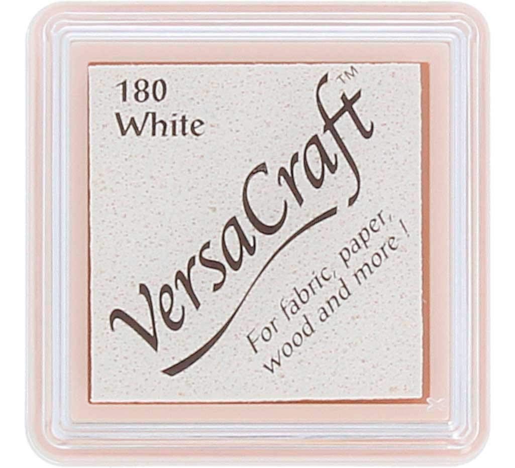 Tsukineko Small Size VersaCraft Fabric and Home Decor Crafting Pigment Inkpad, White