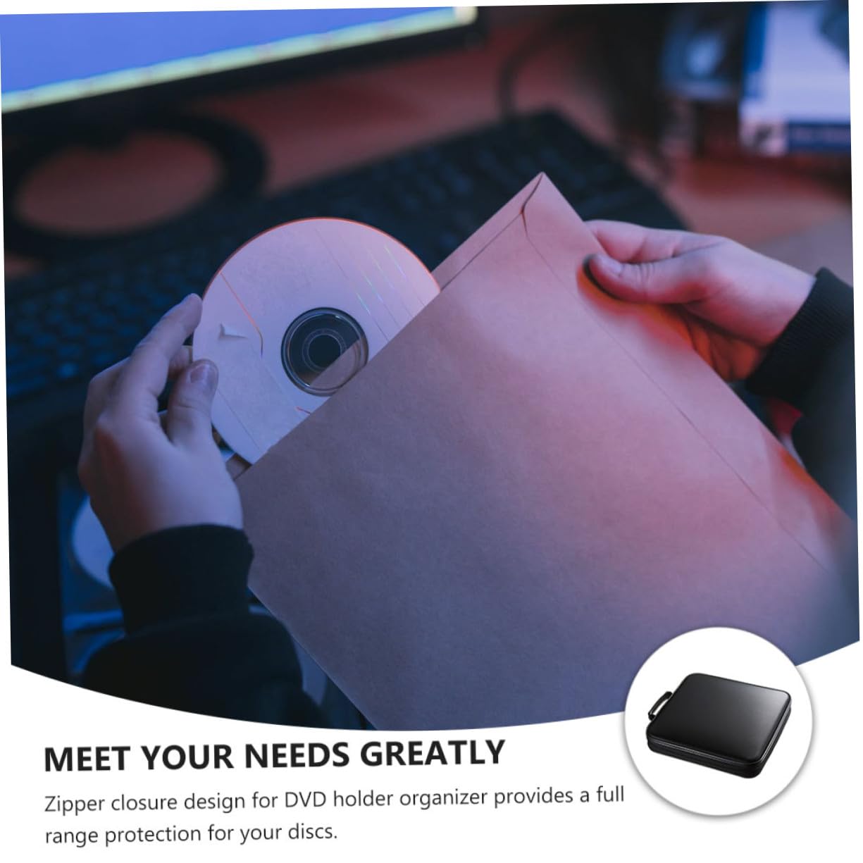 POPETPOP Porta CD da Unità Custodia Porta Dvd Portatile per Auto Realizzata in Materiali di Comoda Maniglia e Cerniera Robusta per Protezione Sicura