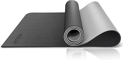 HOTIOGA Yoga Mat with Carrying Strap 72x32" & 1/4 Inch Thick Exercise Mat with Double Non Slip Surfaces for Men and Women ...