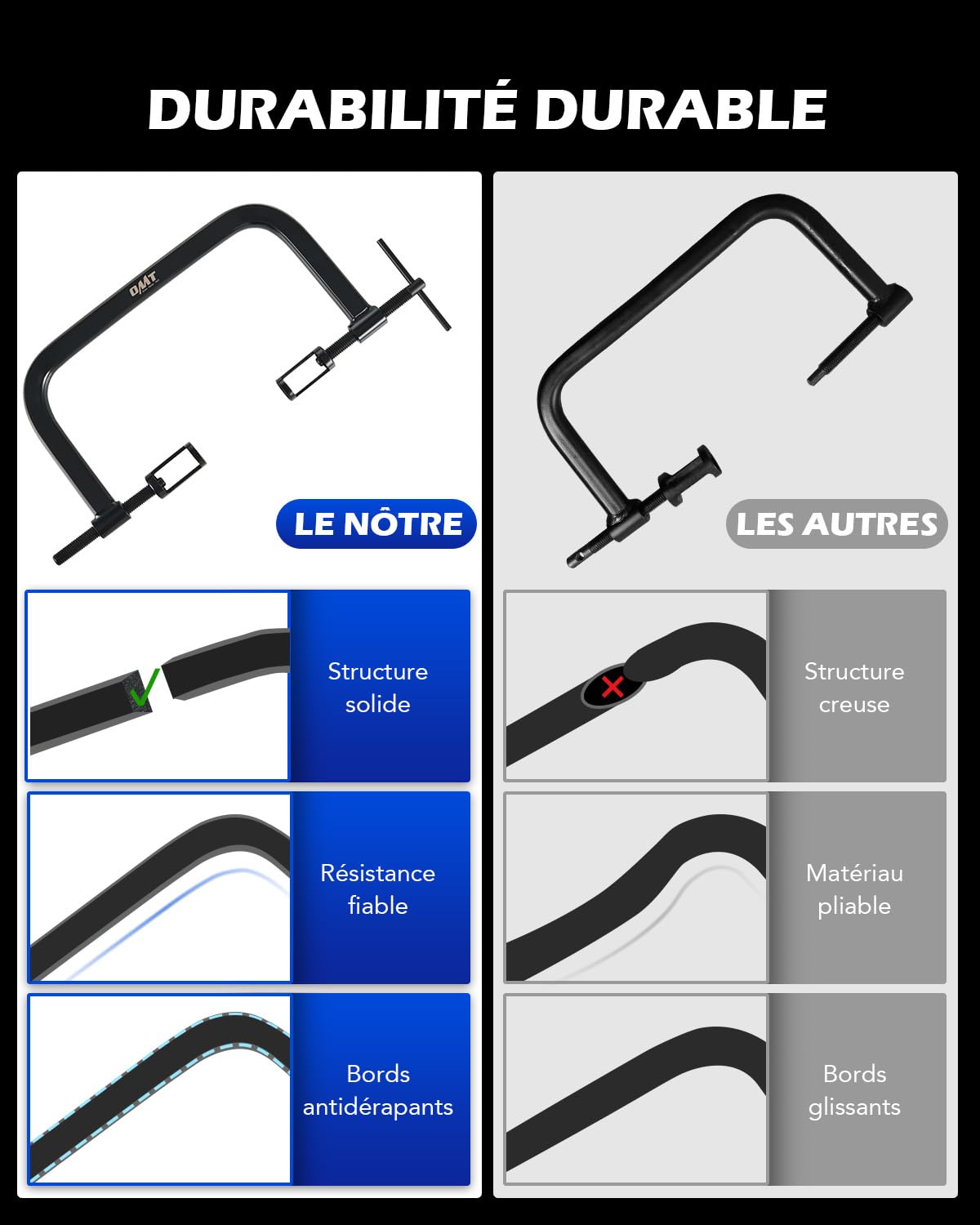 Orion Motor Tech Kit Lève-soupape 10 Pièces avec Serre-Joint en C, Compresseur de Ressort de Soupape pour Auto, Moto et Petit Moteur, Outil de Distribution avec 5 Adaptateurs et Mallette