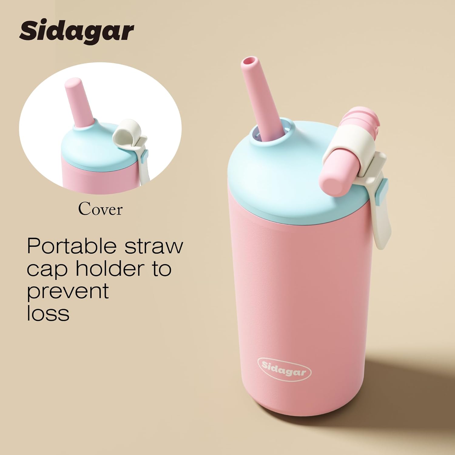 16 oz Coffee Tumbler, Stainless Steel Leak proof Travel Mug, Insulated Coffee cup with Lid and Straw, Drinks Flask for Women pink - Image 9