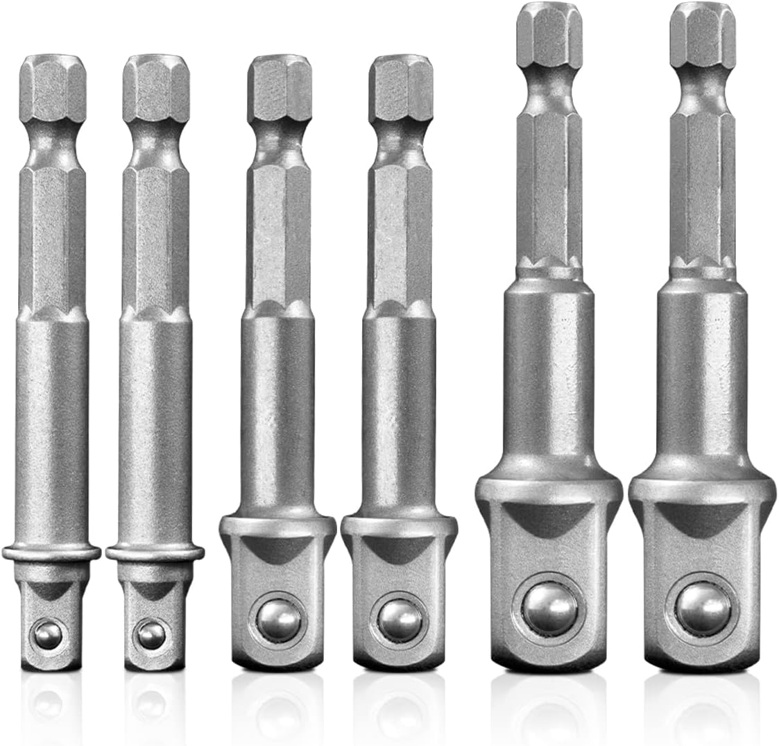 BOEN Impact Grade Socket Adapter Set, 6PCS Drill Bit Adapter with Bit