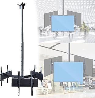 Ceiling TV Mount with 360° Rotation, Telescopic Range, and Angle Adjustment for Multi-Screen Setups