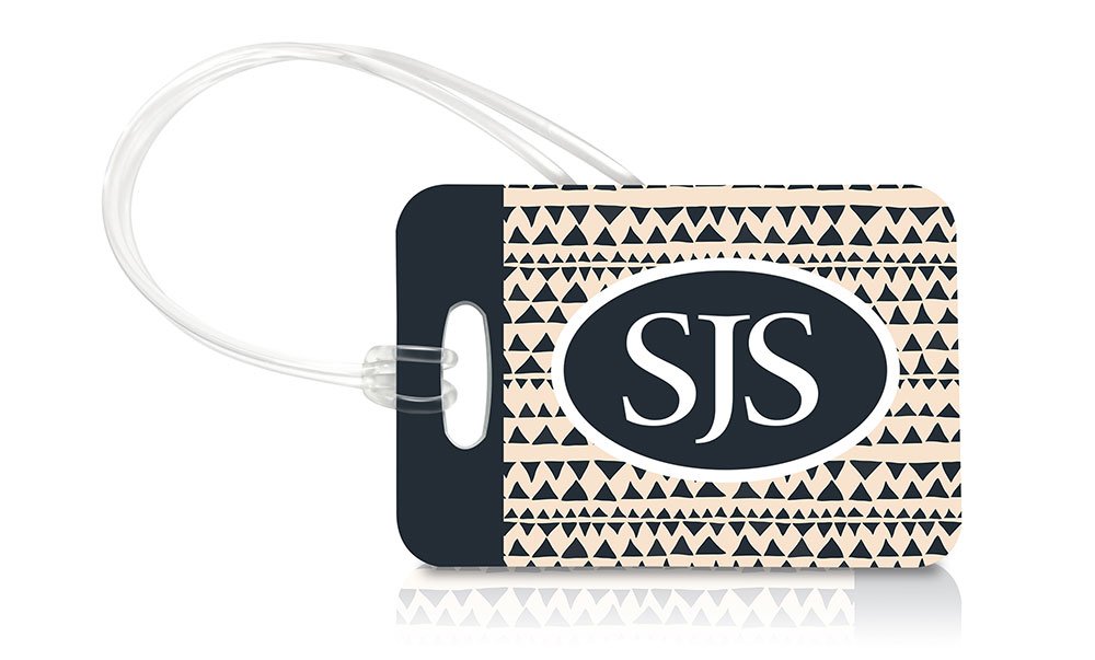 Vacation (Tribal Monogram Black Personalized) Luggage Tag and Zipper Pull