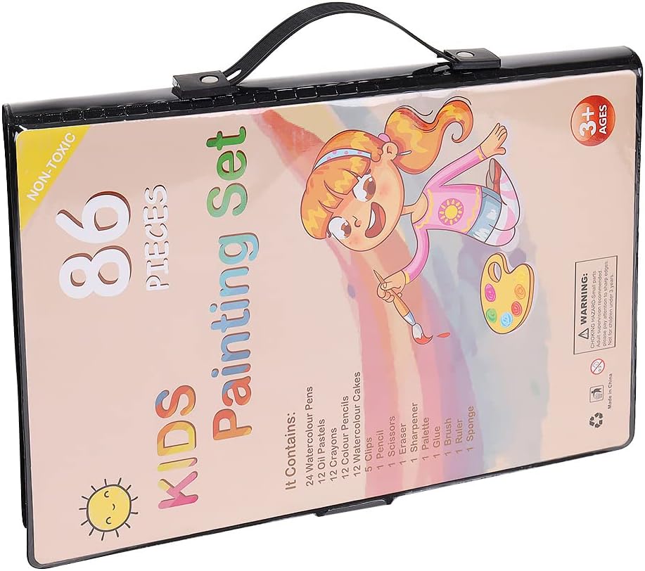 ISO TRADE - Art Supplies Set for Painting 86 pcs + Suitcase 9173 Paints, Painting Supplies, Multi-Colour