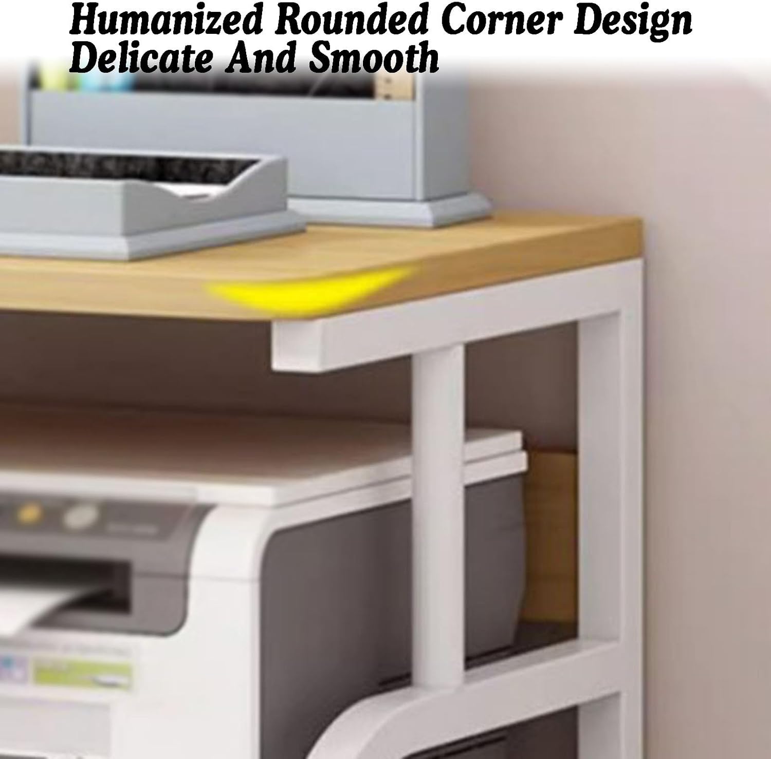3 Tier AV Media Stand,CD Player Stand, Metal Media Cart, Open Storage Audio Rack for Living Room, Office, Classrooms, Recording Studio(Black+Wood Color)