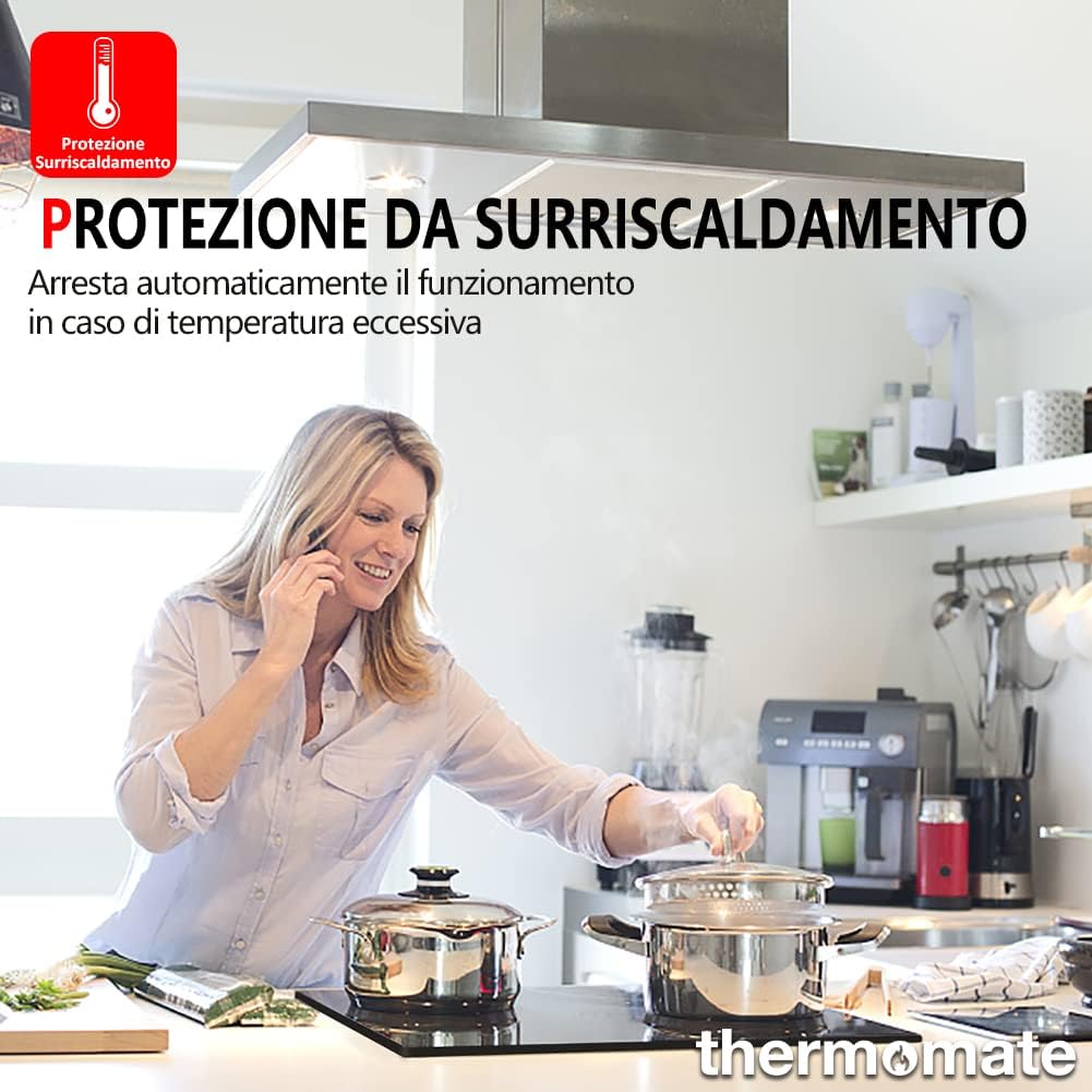 Thermomate IHTB604 Piano Cottura a Induzione da 60 cm Piano Cottura Elettrico da Incasso Booster Controllo del Cursore Fornello a Induzione Piastra in Ceramica Nera Thermomate IHTB604 Piano Cottura a Induzione da 60 cm Piano Cottura Elettrico da Incasso Booster Controllo del Cursore Fornello a Induzione Piastra in Ceramica Nera