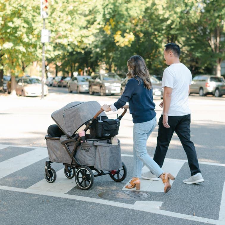 Miniatura 7 de Larktale Sprout - Cochecito individual a doble  Cochecito extensible y plegable para niños con toldo, almacenamiento y accesorios  Nightcliff Stone