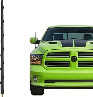 Antenna fits for Dodge Ram 1500 2500 3500 2009-2023,16 inches Flexible Rubber Antenna Replacement, Spiral Antenna Designed for Optimized FM/AM Reception