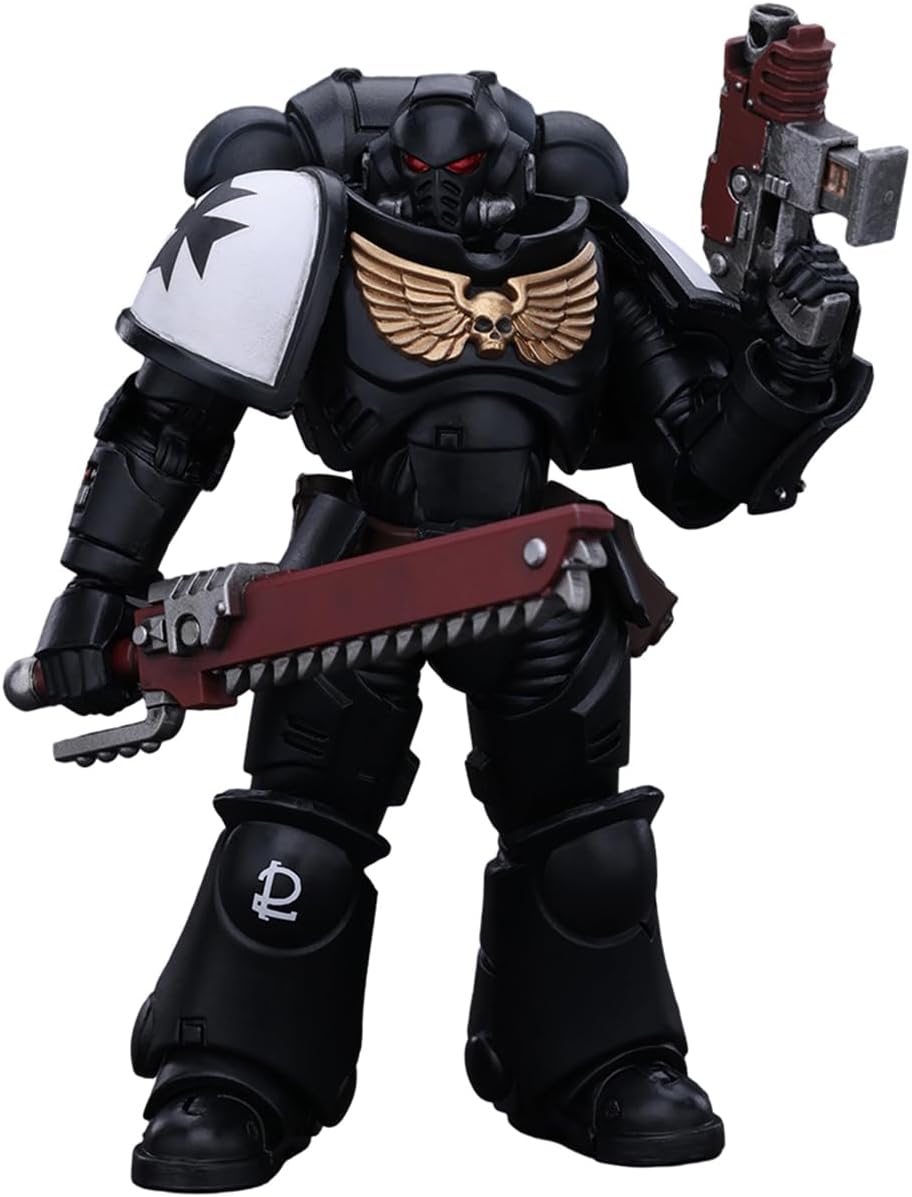 JOYTOY Warhammer 40k Action Figure - Space Marines - Black Templars Outriders - Brother Valtus - 5" Collectible Mecha Model, Ages 15+