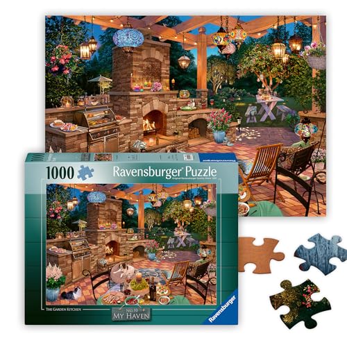 Ravensburger - The Garden Kitchen - 1000 Piece Jigsaw Puzzle - Stunning, Vivid Colors - Perfect Patio, Backyard & BBQ Pit for Summer Parties - Puzzles for Adults