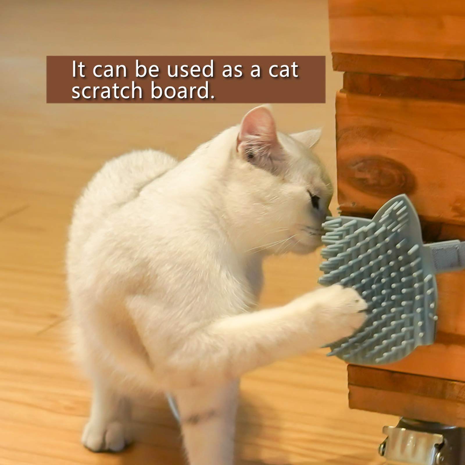 Cat Pet Self Grooming Comb Brush - Multi Functional Catnip Flavor Corner Massage Glove Tool for Kitten Puppy Relaxing, Extra Soft Silicone Pins Handy Hair Shedding Trimming - image 2