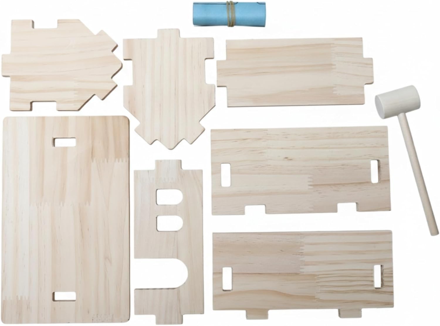 Assembly House Model Kit with Unfinished Wooden House Model Educational Toy for Carpentry Practice