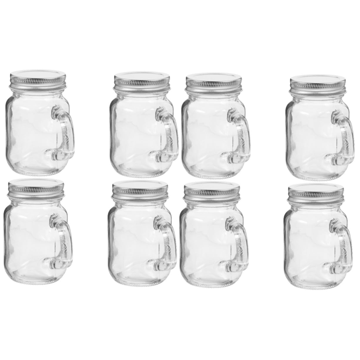 IMIKEYA 2 Sätze Mini-einmachgläser Einmachglas Mit Griff Glasbecher Mit Deckel Marmeladenglas Mit Deckel Einweckgläser Marmeladenbecher Kleiner Honigbehälter Transparent 4 Stück * 2