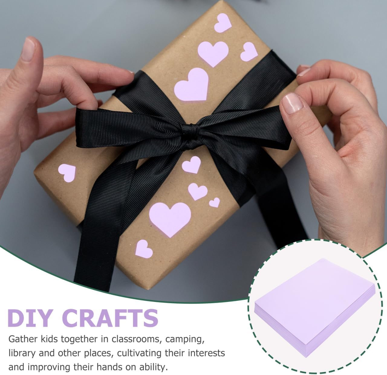 Garneck Origami Paper Sheets Light Purple Decorative Paper for Kids Diy Crafts Folding Printing Scrapbooking Art Projects 8.25 X 11.69 in 100 Sheets image 2