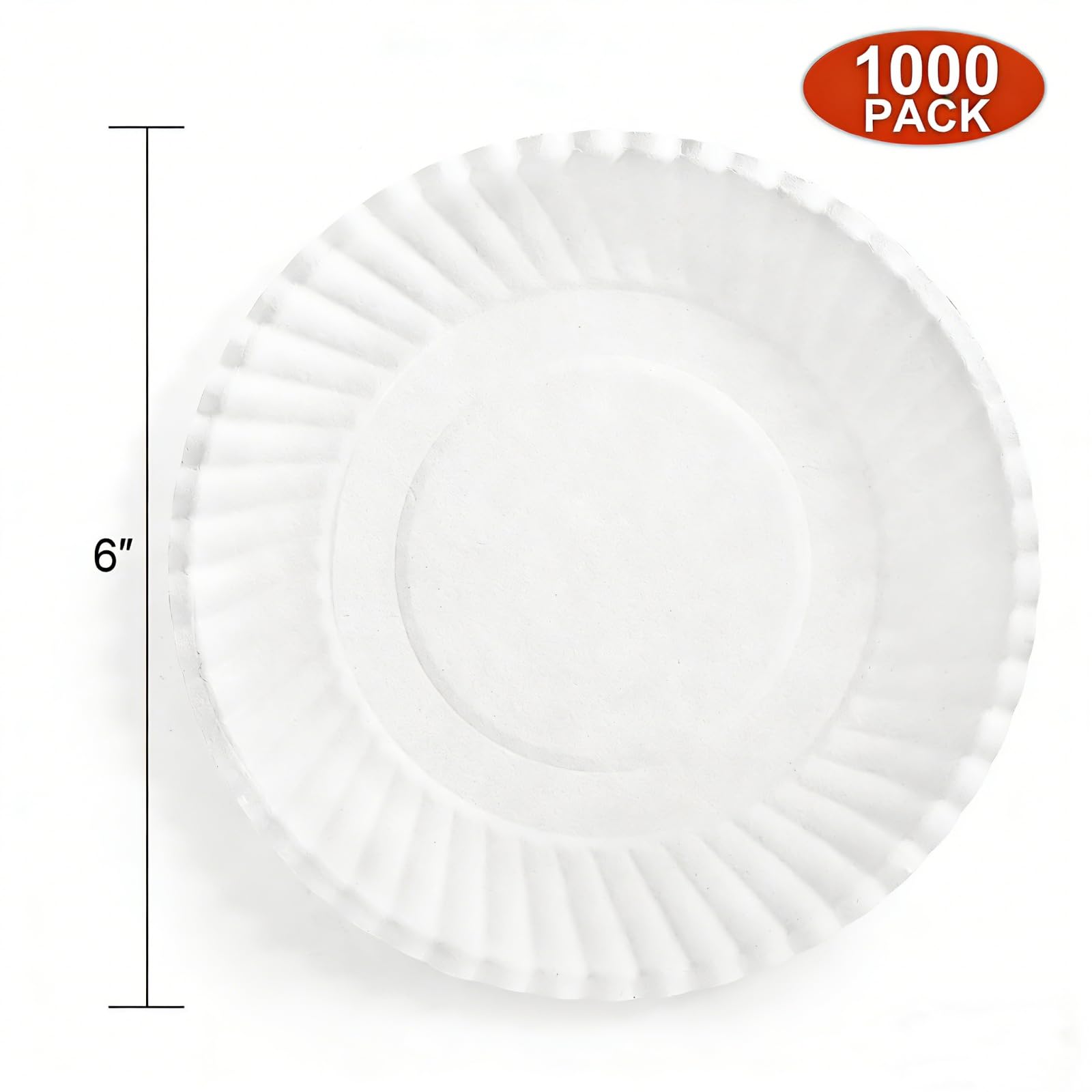 Hacaroa 800 Stück 15 cm Pappteller Unbeschichtet, Wiederverwendbare Dessertteller Lose Katzenfutterteller, Kleine Weiße Kuchenteller für Vorspeise, Cupcake, Bastelprojekt, Rund