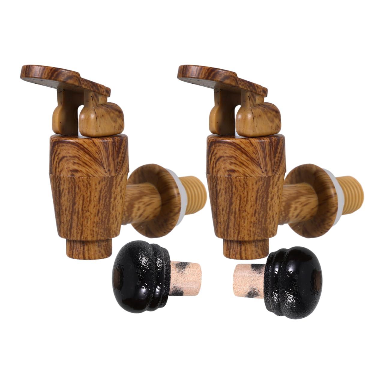 iplusmile Set di 2 rubinetti per fusti di birra in legno, plastica e rubinetti di ricambio per secchio di vino
