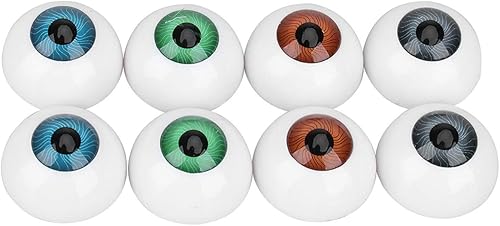 Lurrose 8 piezas de ojos aterradores de Halloween, 4 pares de globos oculares huecos de plástico para Halloween, globos oculares de esqueleto para