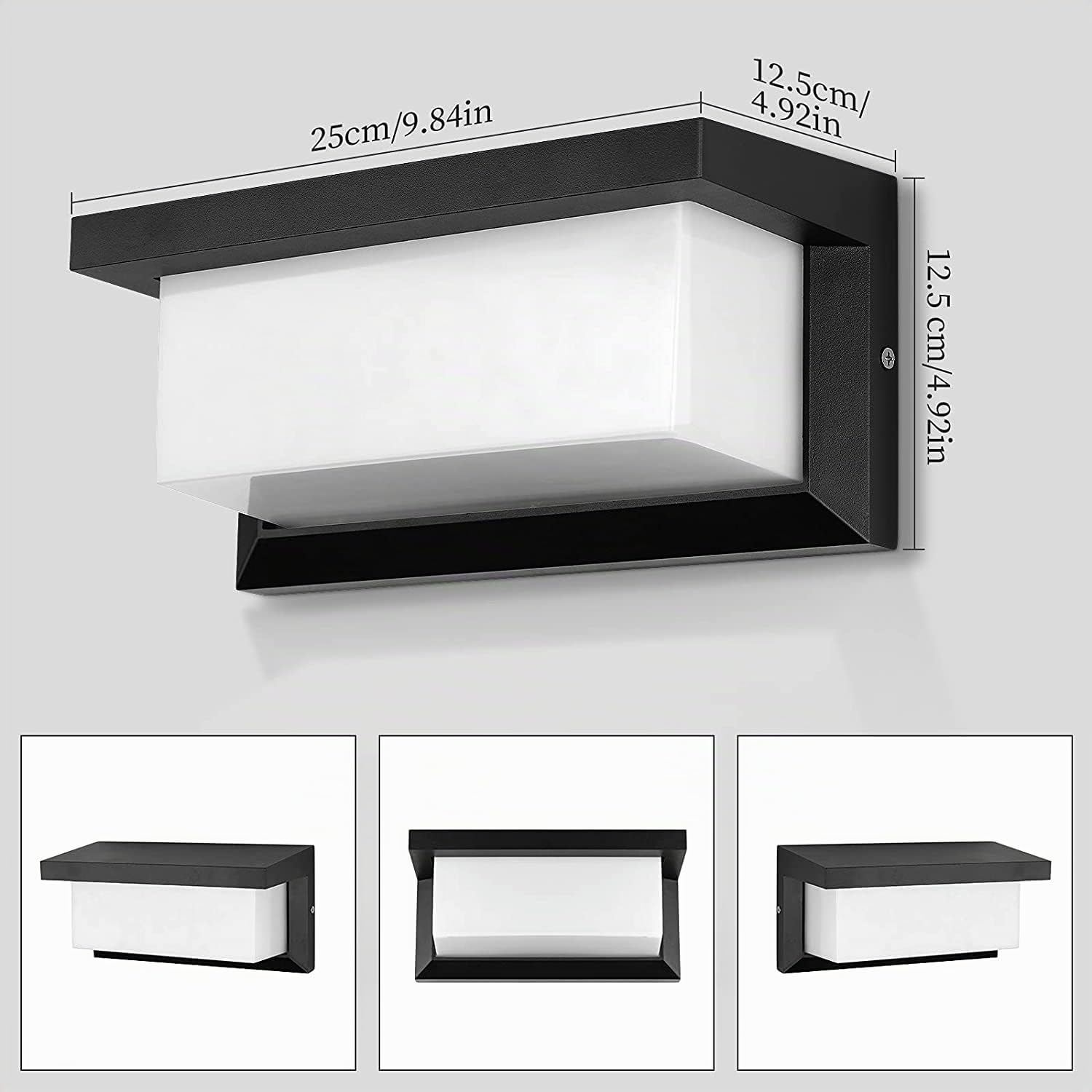 Aplique Exterior LED Moderno IP65 Impermeable, Aluminio LED Apliques Pared, para Balcón Jardín, Porche, Camino, Iluminacion Patio (Blanco cálido, 2PCS)