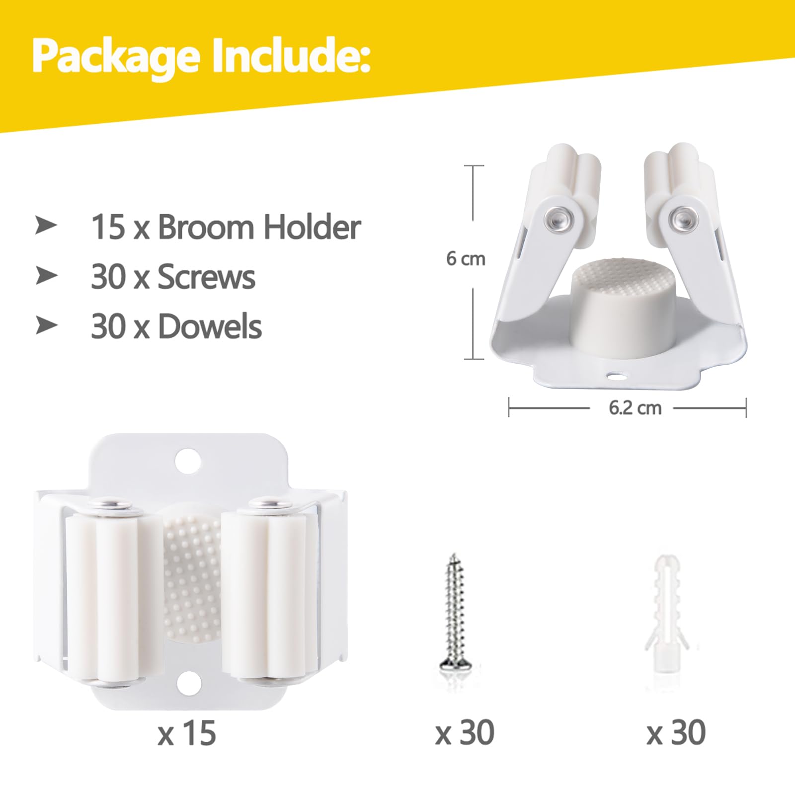 Verdenu 15 Piece Tool Holder Set, Broom Holder, Wall Garden Tool - View #6