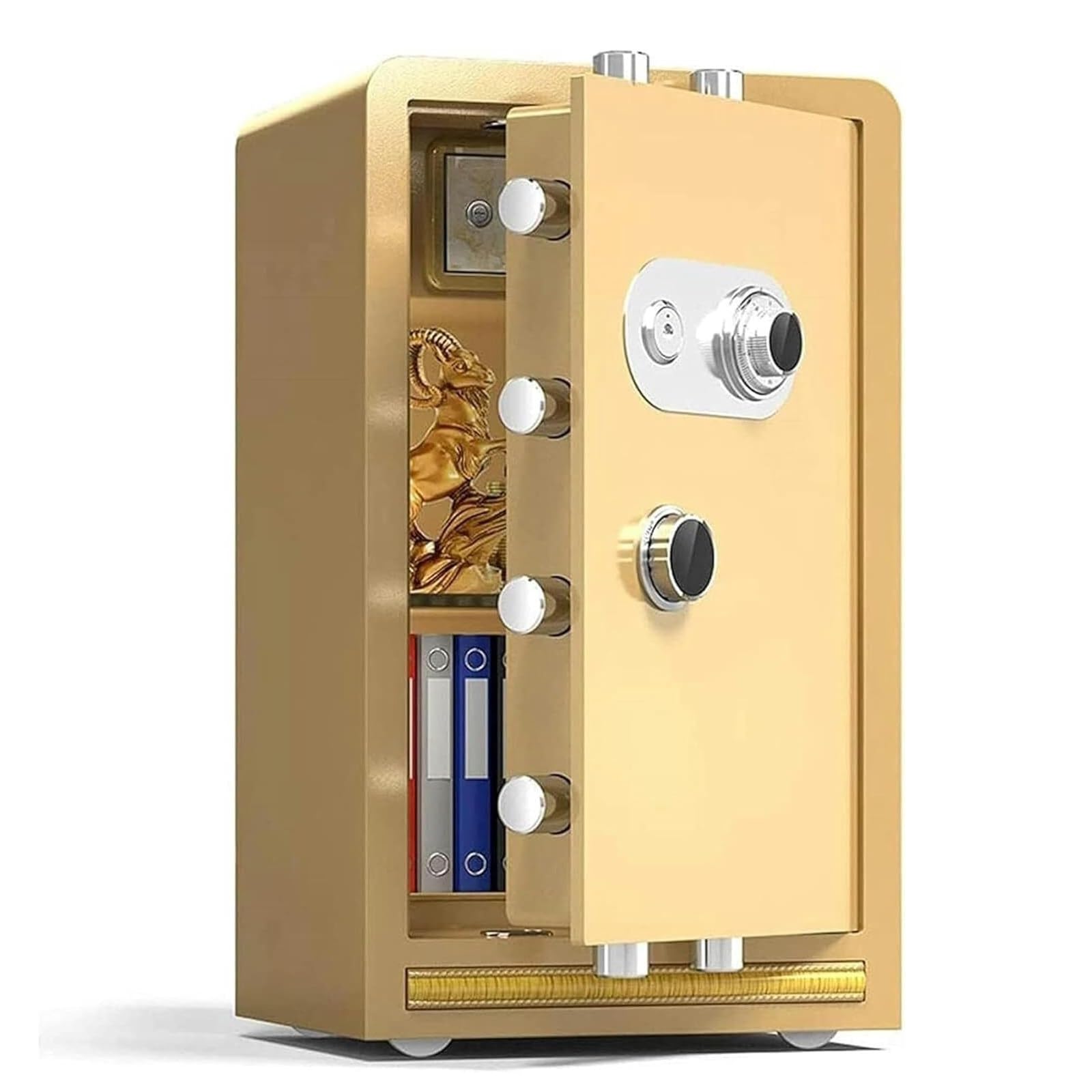 Cassaforte Cassaforte di sicurezza in acciaio e cassetta di sicurezza con password meccanica for armadietti portavalori for gioielli e ufficio di casa e hotel Cassetta portavalori(Gold,60x39x32cm)