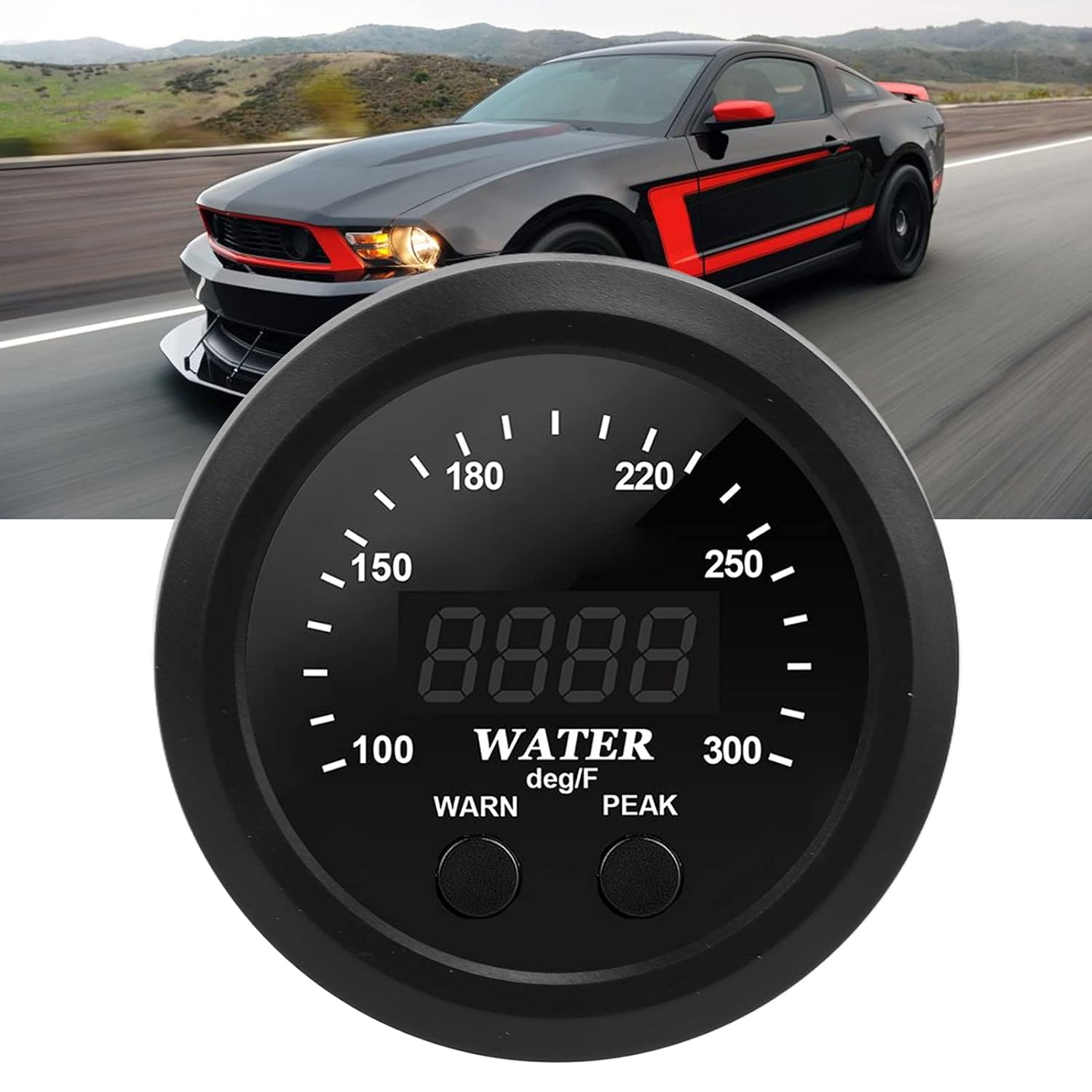 Universal Coolant Temperature Gauge for Cars,Water Temp Gauge,2.5in Water Coolant Temperature Gauge 100?300??ìH Digital Display Red LED with Sensor Universal for Car Truck