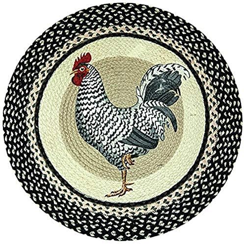 Earth Rugs Round Rug, 27", Black/Ivory/Crème