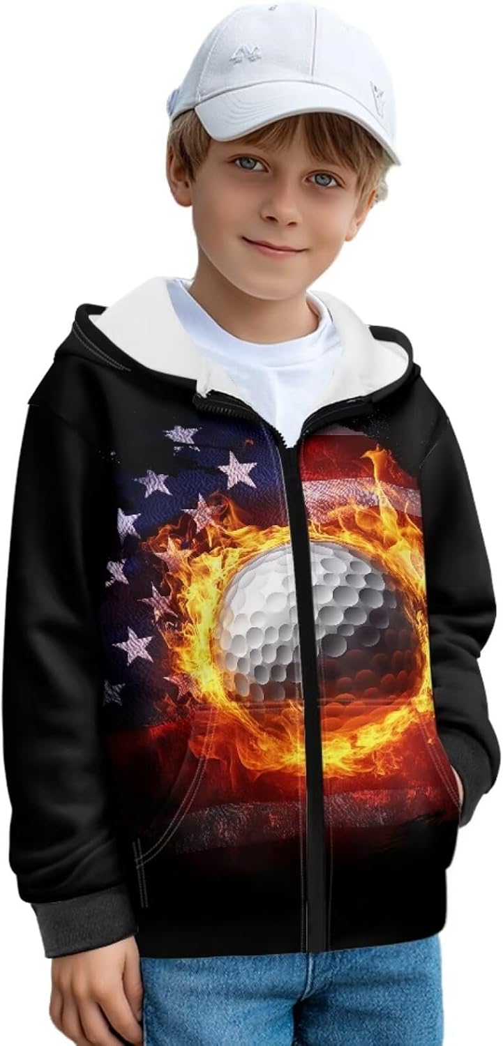 Boys Zip-up Hoodie Girls Hooded Sweatshirt for Fall Winter Hoodie with Pockets Big Kids Warm Coat Sportswear