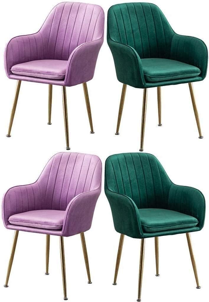 Dining Chair Office Reception Chairs Business Dining Chairs Set Kitchen Velvet Dining Chairs Set of 4 with Metal Legs Velvet Seat and BackrestsKitchen Living Room Arm Sofa Chair (Color : Gre