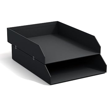 bigso box of Sweden mdf 789245601 n courier stackable bins set of 2 dark gray 31 x 23 x 6 cm