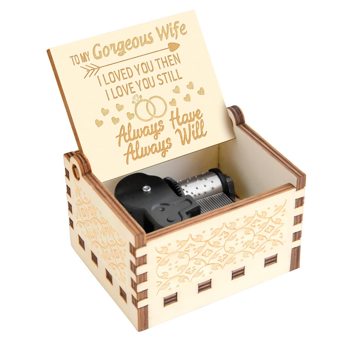 BOWU Music Box for Wife from Husband, Valentine Birthday Gifts for Wife Girlfriend Play You are My Sunshine