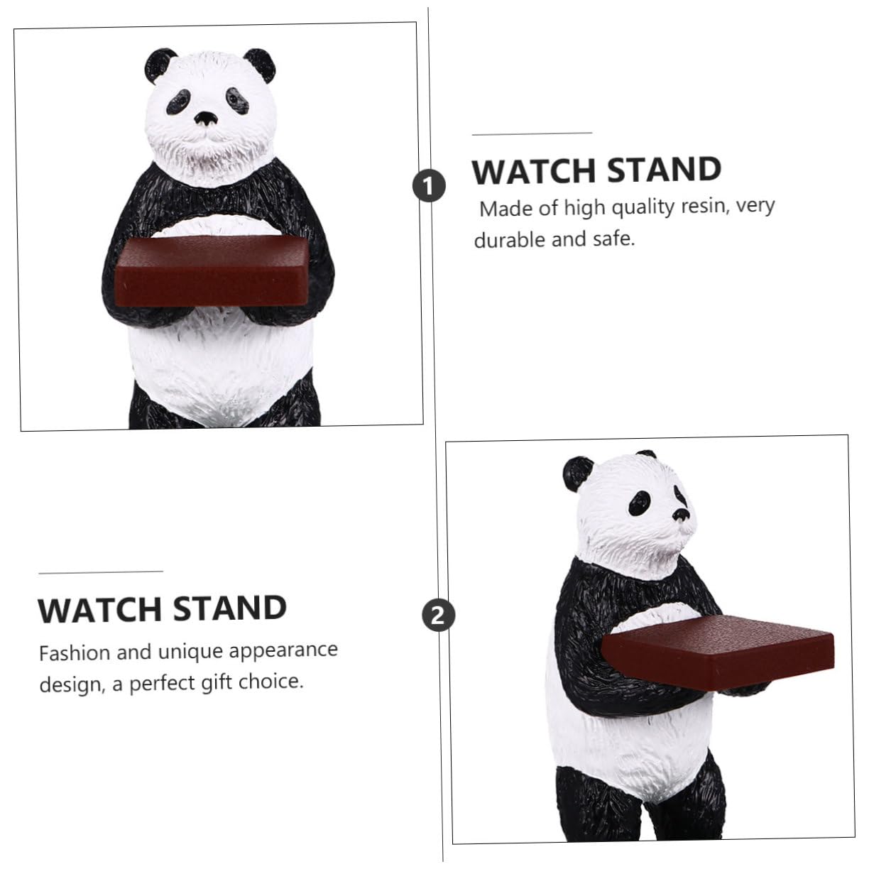 Beavorty Espositore Supporto Resina a Orologi Panda e da in Forma Polso Conservazione e Display Orologio Casa e Negozio