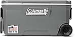 Coleman Classic Series Insulated Portable Rolling Cooler with Wheels, Leak-Resistant Outdoor Hard Cooler Keeps Ice up to 5 Days, 100-Quart